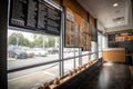 drive-thru window, with menu board and pricing visible, for quick and easy ordering