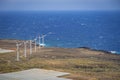 Drive to Teno and view to wind turbines on Tenerife Royalty Free Stock Photo