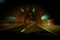 Drive trough the tunnel Royalty Free Stock Photo