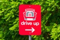 Drive Up sign informs Target supermarket online shoppers about convenient reserved parking spot for online orders pick up Royalty Free Stock Photo