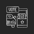 Drive through voting booth chalk white icon on black background