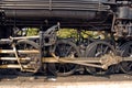 Drive wheels on steam engine