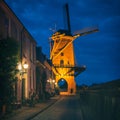 Drive Through Windmill in Wijk bij Duurstede Netherlands at Dusk