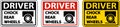 Driver Chock Rear Wheels Label Sign On White Background