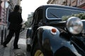 Driver with cylinder hat Royalty Free Stock Photo