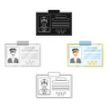 Driver document taxi.Plastik card taxi driver with photo Taxi station single icon in cartoon,black style vector symbol