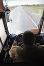 Driver driving bus