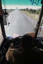 Driver driving bus