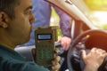 Driver due to being subject to test for alcohol content with use of breathalyzer