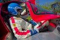 Driver of a Ferrari before the stage start during Tour Auto