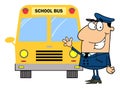 Driver in front of school bus