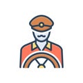 Color illustration icon for Driver, rudder and steering