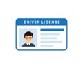 Driver licence icon. Driver id card vector license. Drive identity photo identification Royalty Free Stock Photo