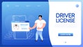 Driver license, car driving licence. ID card template. Vector illustration.