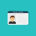 Driver license icon in flat style. Id card vector illustration on isolated background. Person document sign business concept Royalty Free Stock Photo