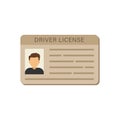 Driver license icon in flat style. Id card vector illustration on isolated background. Person document sign business concept Royalty Free Stock Photo