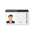 Driver license icon in flat style. Id card vector illustration on isolated background. Person document sign business concept Royalty Free Stock Photo