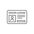 Driver license icon in flat style. Id card vector illustration on white isolated background. Identity business concept Royalty Free Stock Photo