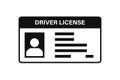 Driver license icon vector isolated white background. Drive identity photo identification. Isolated vector sign. Driver id card Royalty Free Stock Photo