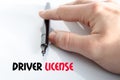 Driver license text concept Royalty Free Stock Photo