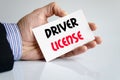 Driver license text concept Royalty Free Stock Photo