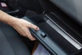 Driver Opening Empty Glovebox Compartment Royalty Free Stock Photo