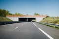 Car on French highway driving fast Royalty Free Stock Photo