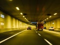 Driver point of view pov in Dutch tunnel highway Royalty Free Stock Photo