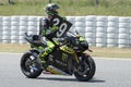 Driver Pol Espargaro and tribute to the dead pilot Luis Salom. Royalty Free Stock Photo
