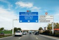 Driver POV at multiple cars on A4 French highway pitside Strasbourg