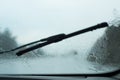 Driver POV Through Raindrop Car Royalty Free Stock Photo