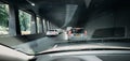 Driver POV at traffic jam in French tunnel peripheriques boulevard