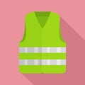 Driver reflective vest icon, flat style