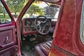 Front seat of a junked truck
