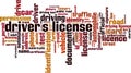 Driver`s license word cloud Royalty Free Stock Photo