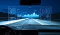 Smart Car Cockpit with Advanced HUD Interface Royalty Free Stock Photo