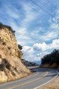 View of winding Mulholland highway in southern California. Royalty Free Stock Photo