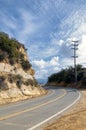 View of famous Mulholland highway in southern California. Royalty Free Stock Photo