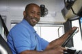 Driver in School Bus Royalty Free Stock Photo