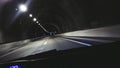 Driver view inside a car driving on a tunnel highway Royalty Free Stock Photo