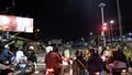 The driver waits for the traffic light at the crossroads, Yogyakarta - Indonesia, December 27,2023