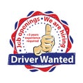 Driver Wanted. Job openings Royalty Free Stock Photo