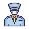 Driver Wearing mask Vector Icon which can easily modify or edit