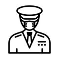 Driver Wearing mask Vector Icon which can easily modify or edit