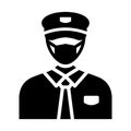 Driver Wearing mask Vector Icon which can easily modify or edit