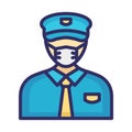 Driver Wearing mask Vector Icon which can easily modify or edit
