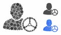 Driver wheel Composition Icon of Round Dots