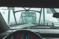 Driver& x27;s point of view on large bridge near Astoria, Oregon Royalty Free Stock Photo