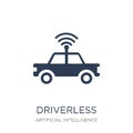 Driverless autonomous car icon. Trendy flat vector Driverless au