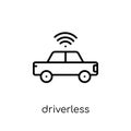 driverless autonomous car icon. Trendy modern flat linear vector